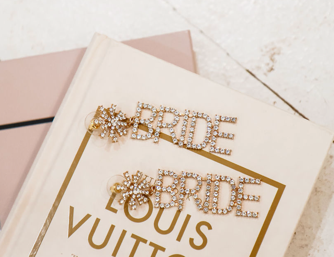 Bride Gem Earrings Silver
