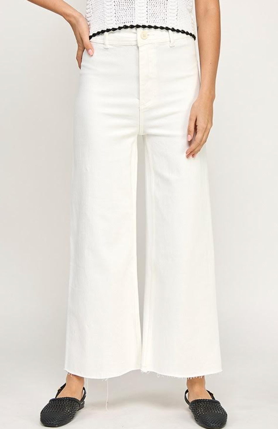 Marine White Straight Leg Pants