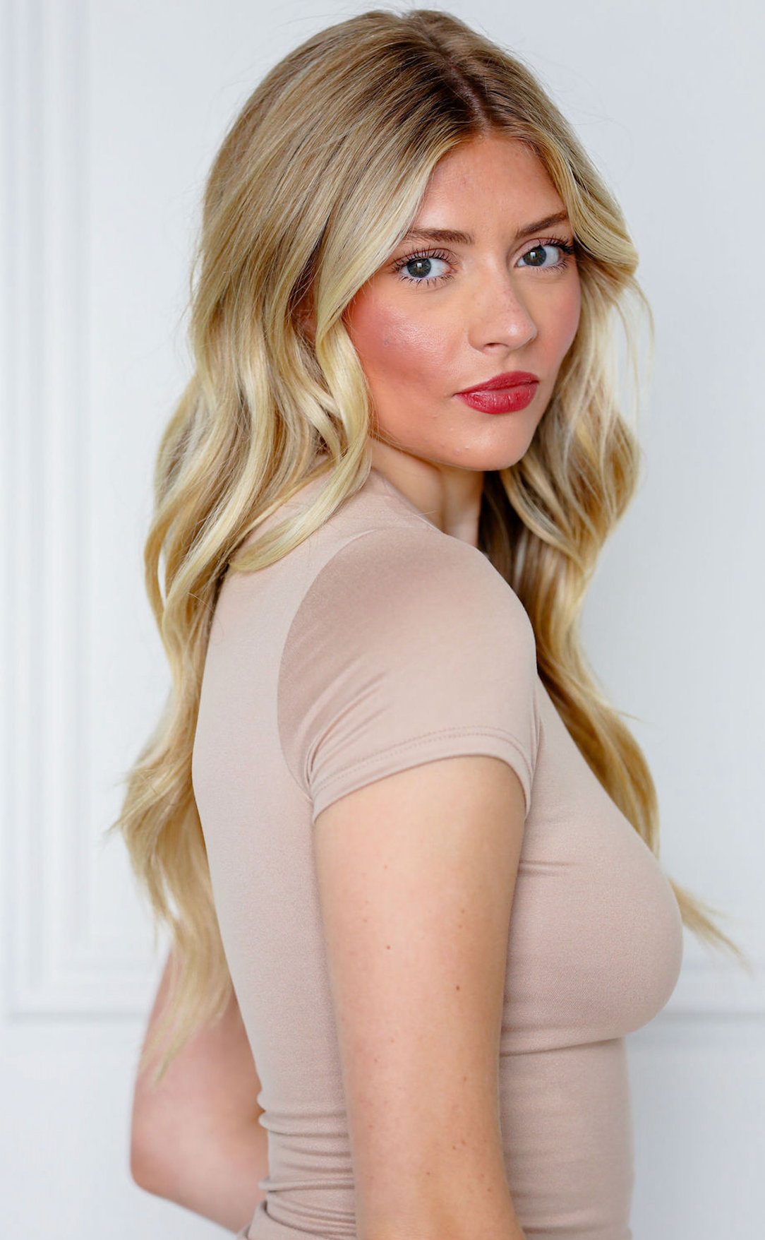 Basic Short Sleeve Top Beige