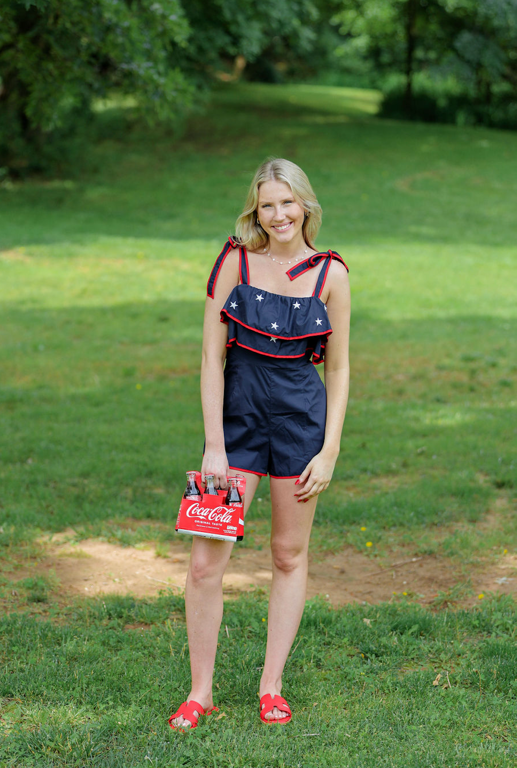 Navy/Red Americana Romper