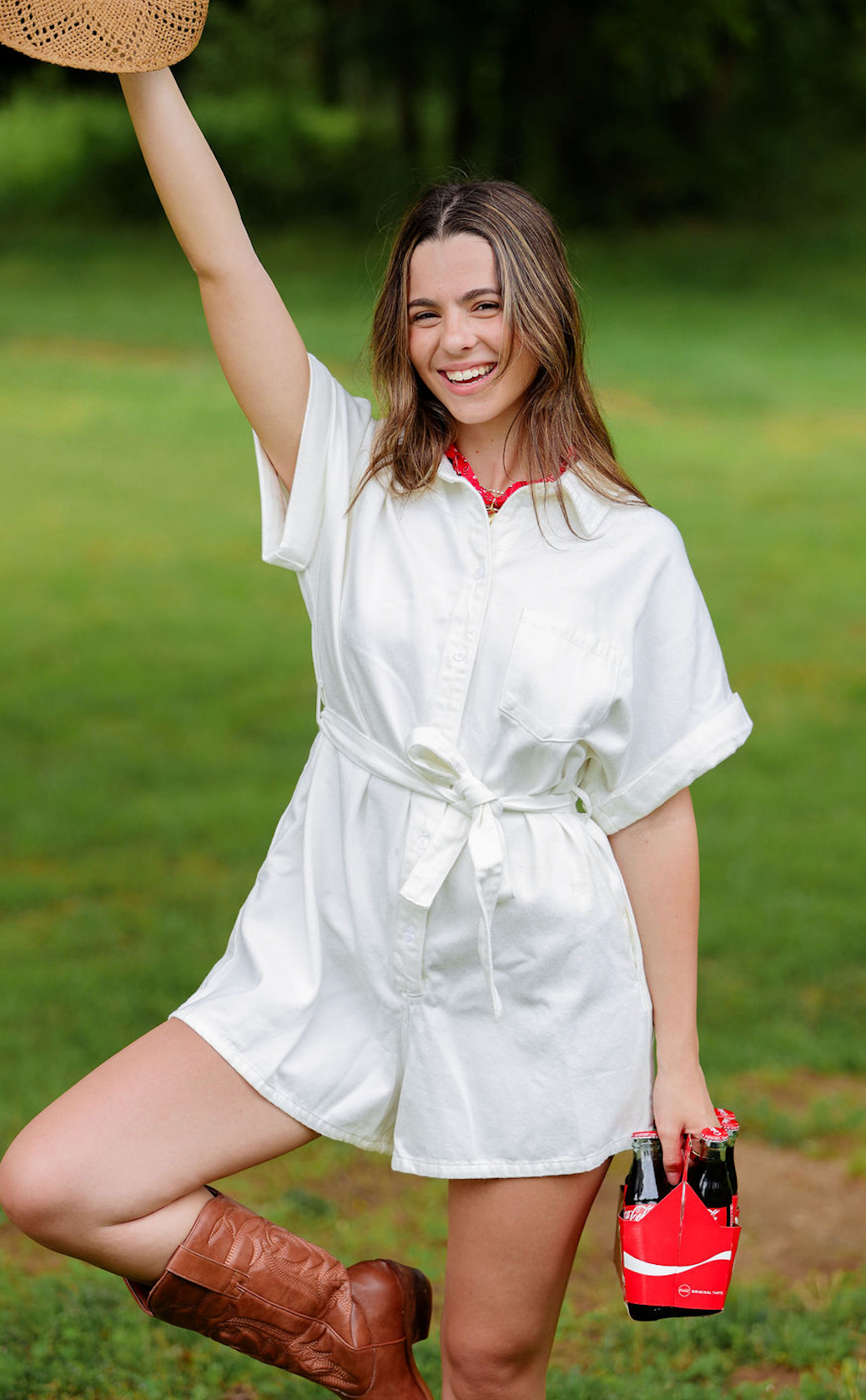 Kara White Denim Romper