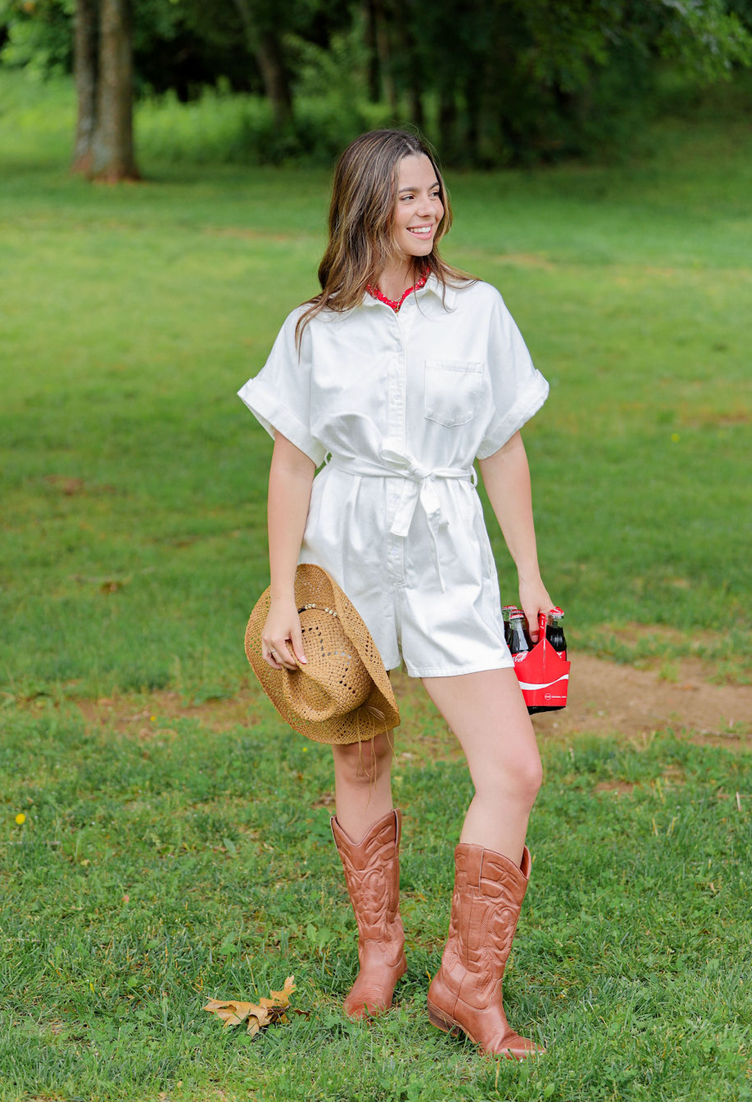 Kara White Denim Romper