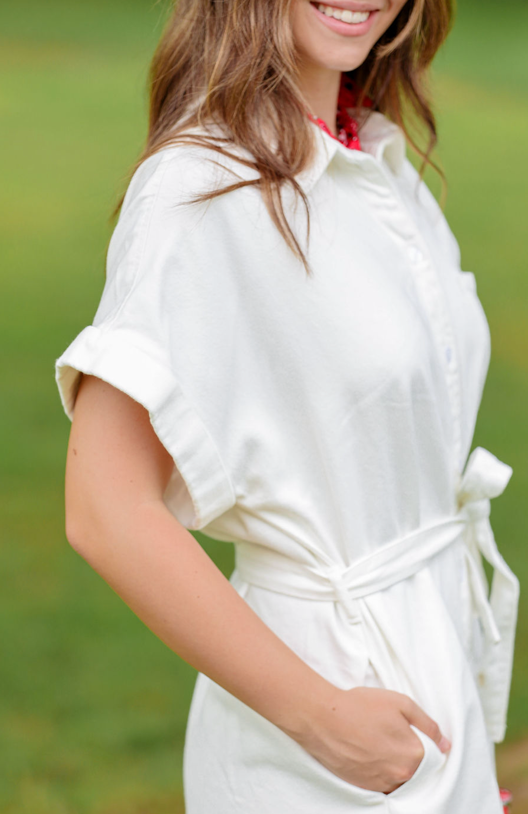 Kara White Denim Romper