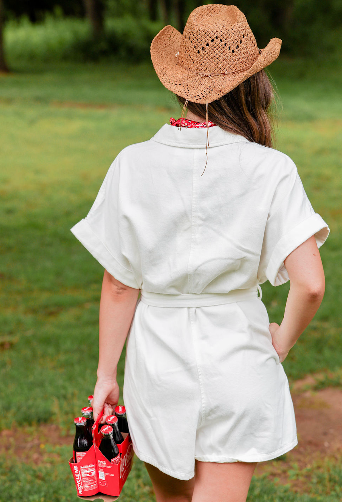 Kara White Denim Romper