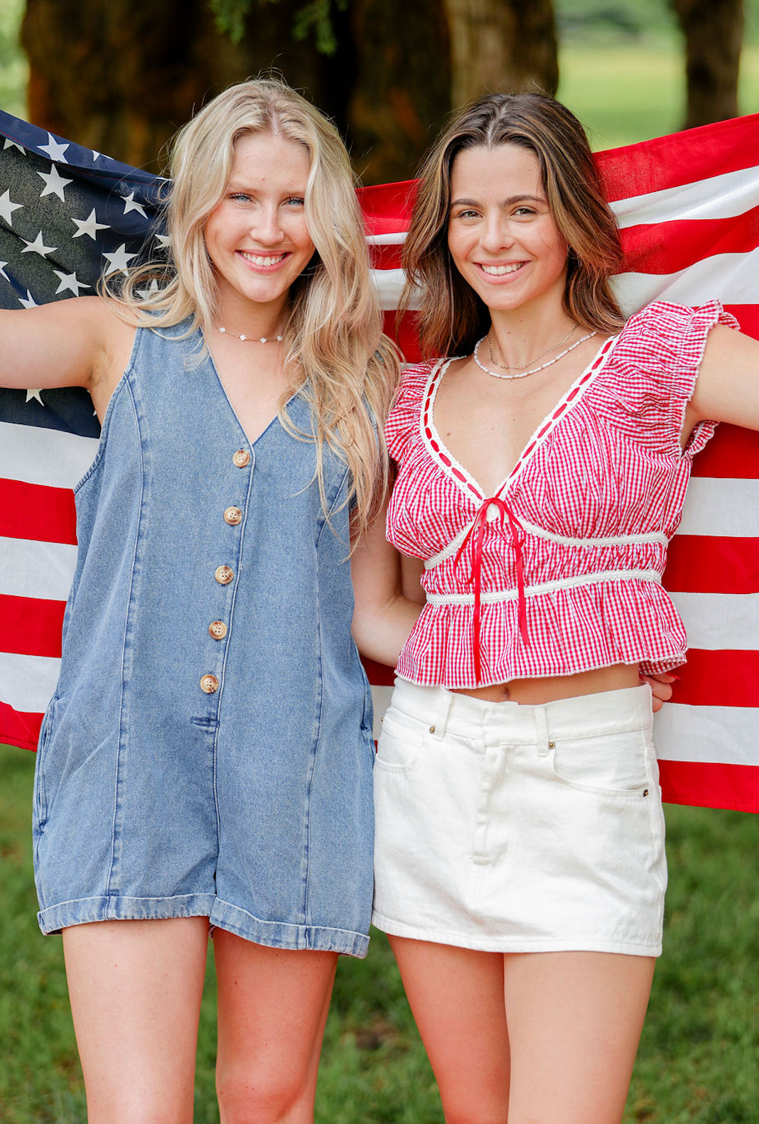Button Front Denim Romper