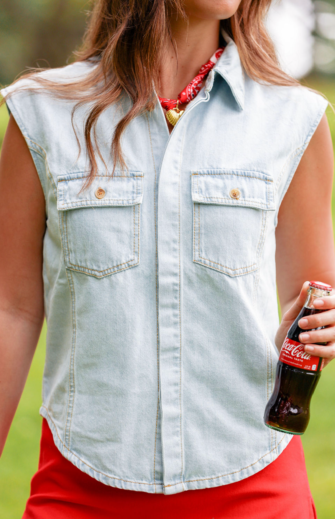 Jackie Denim Vest Top