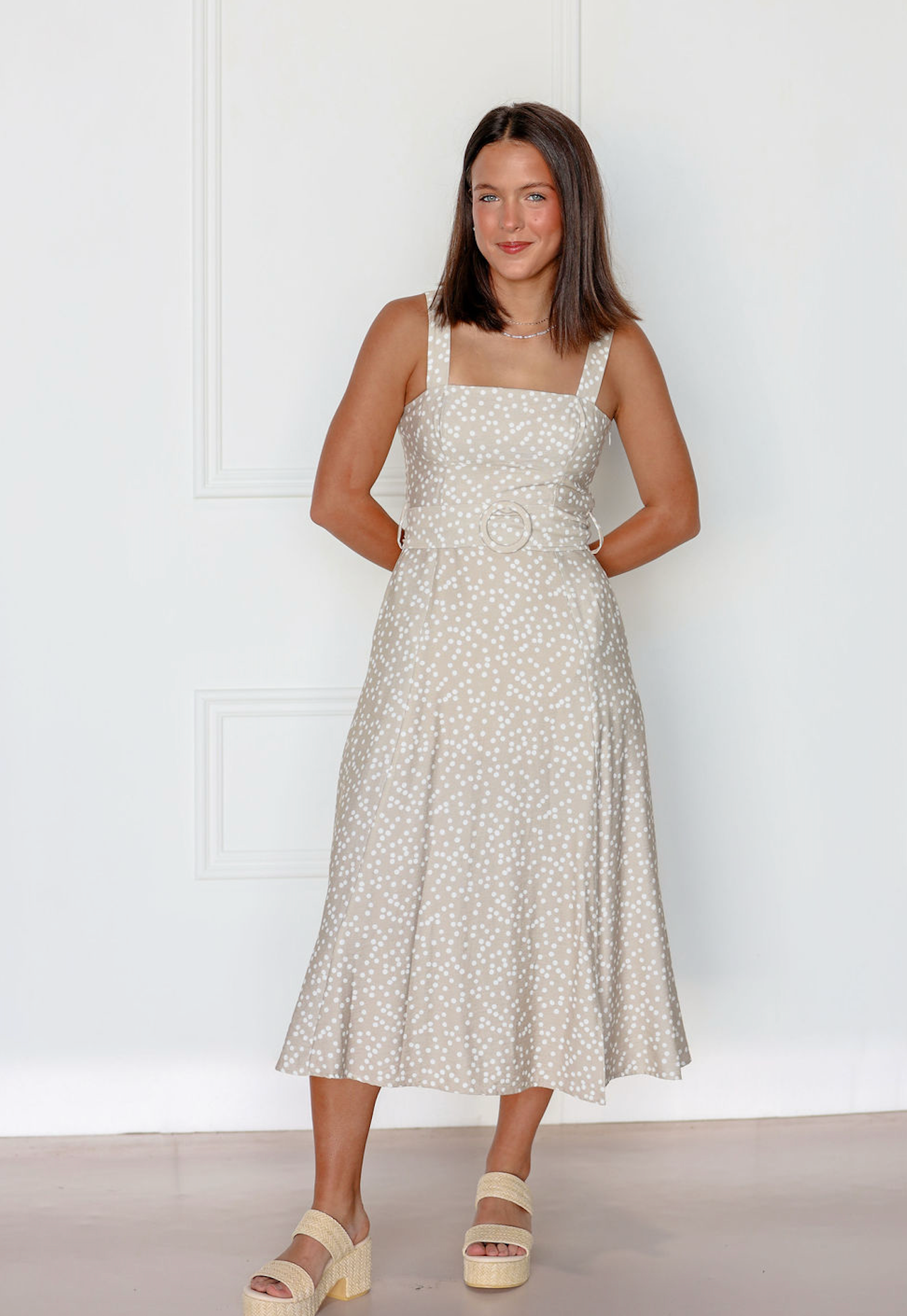 Beth Polka Dot Belted Dress