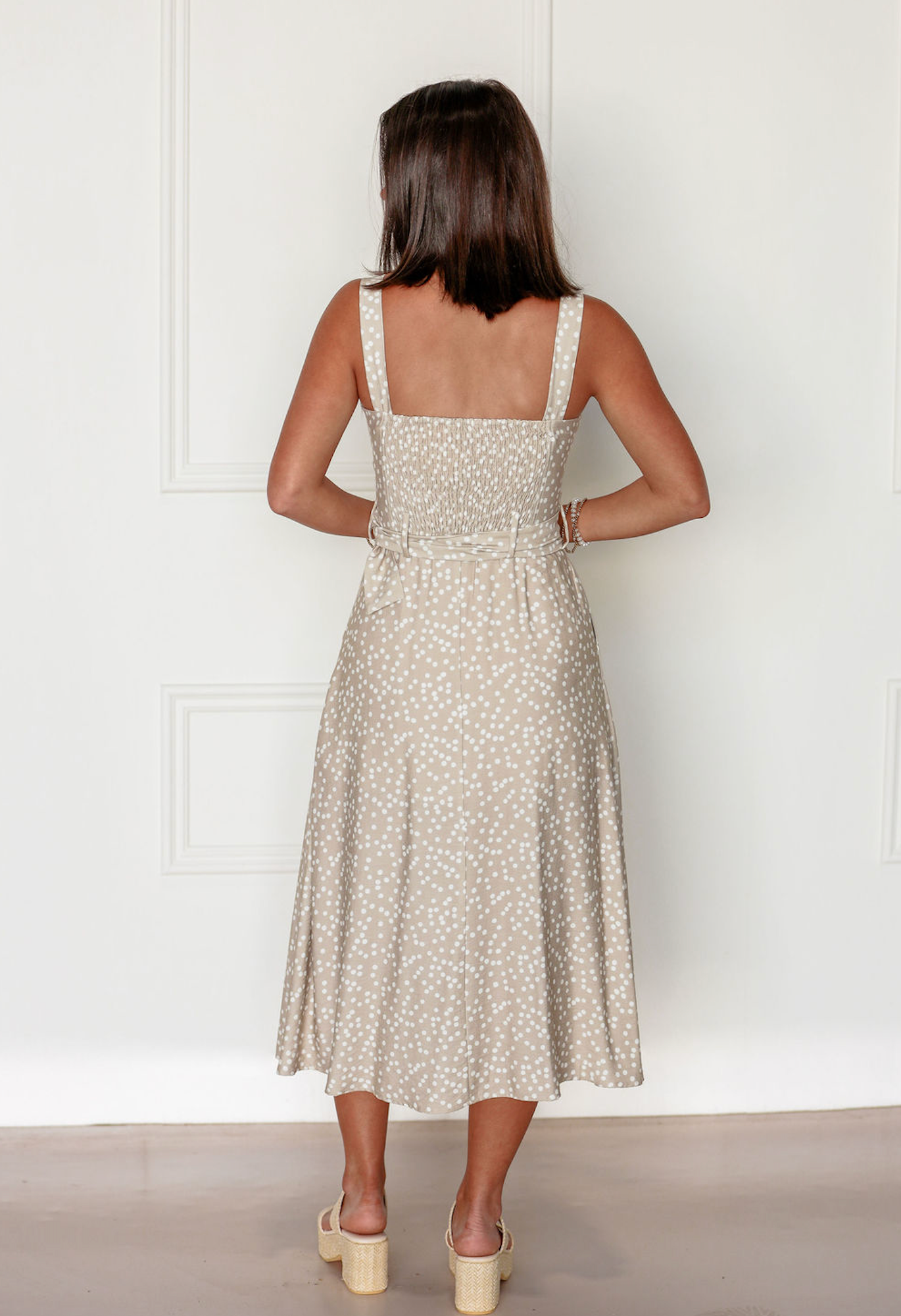 Beth Polka Dot Belted Dress