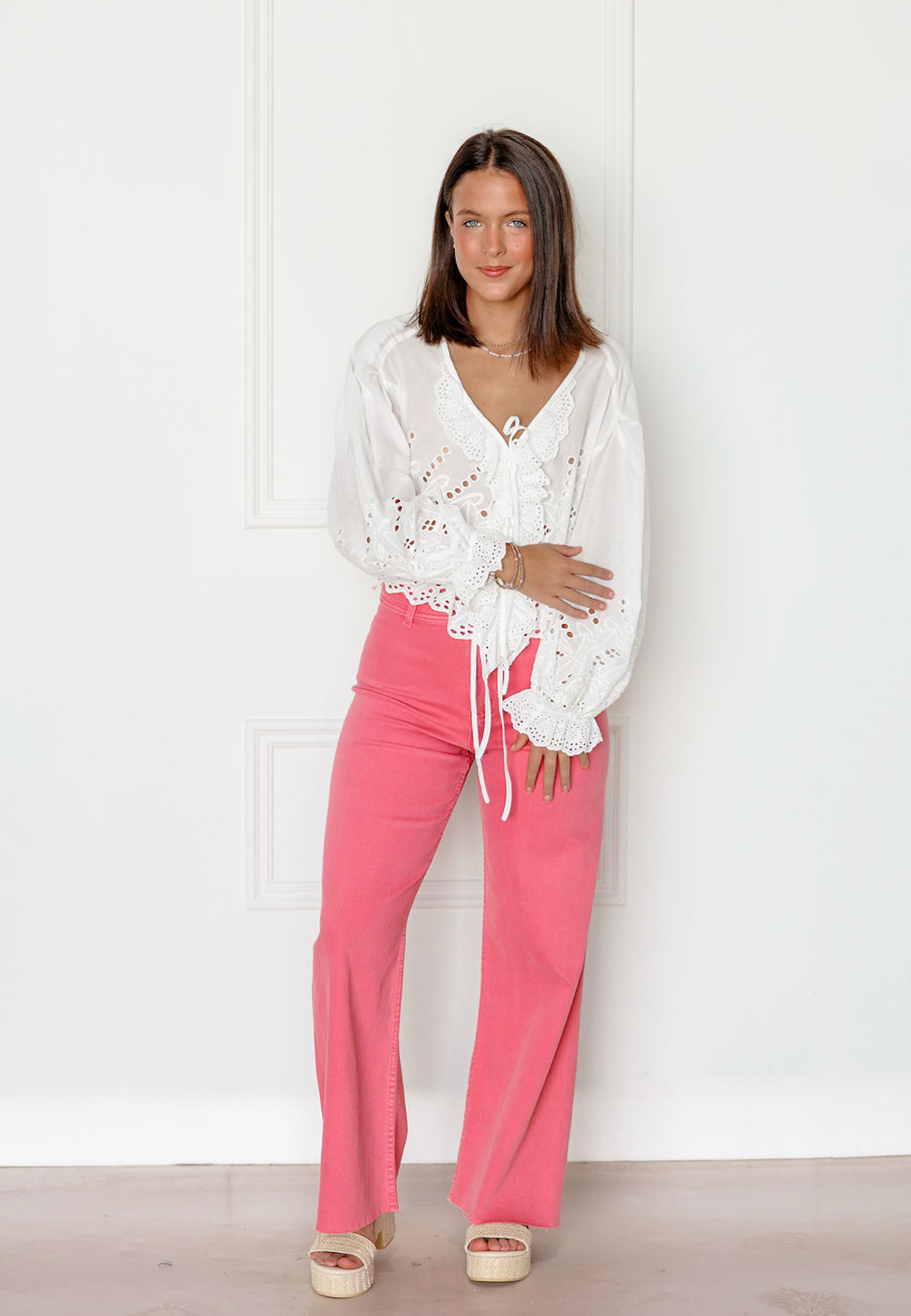 Scallop Eyelet Blouse