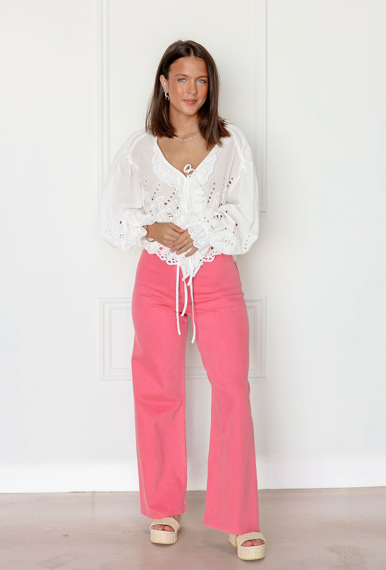 Scallop Eyelet Blouse