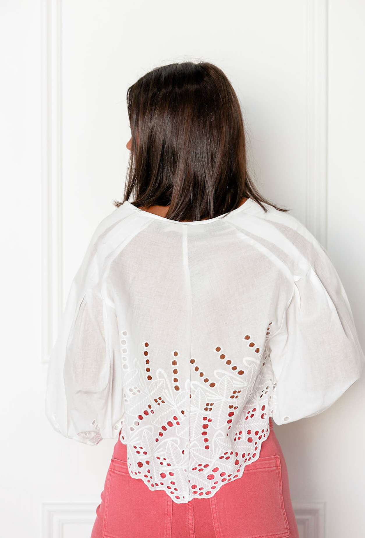 Scallop Eyelet Blouse