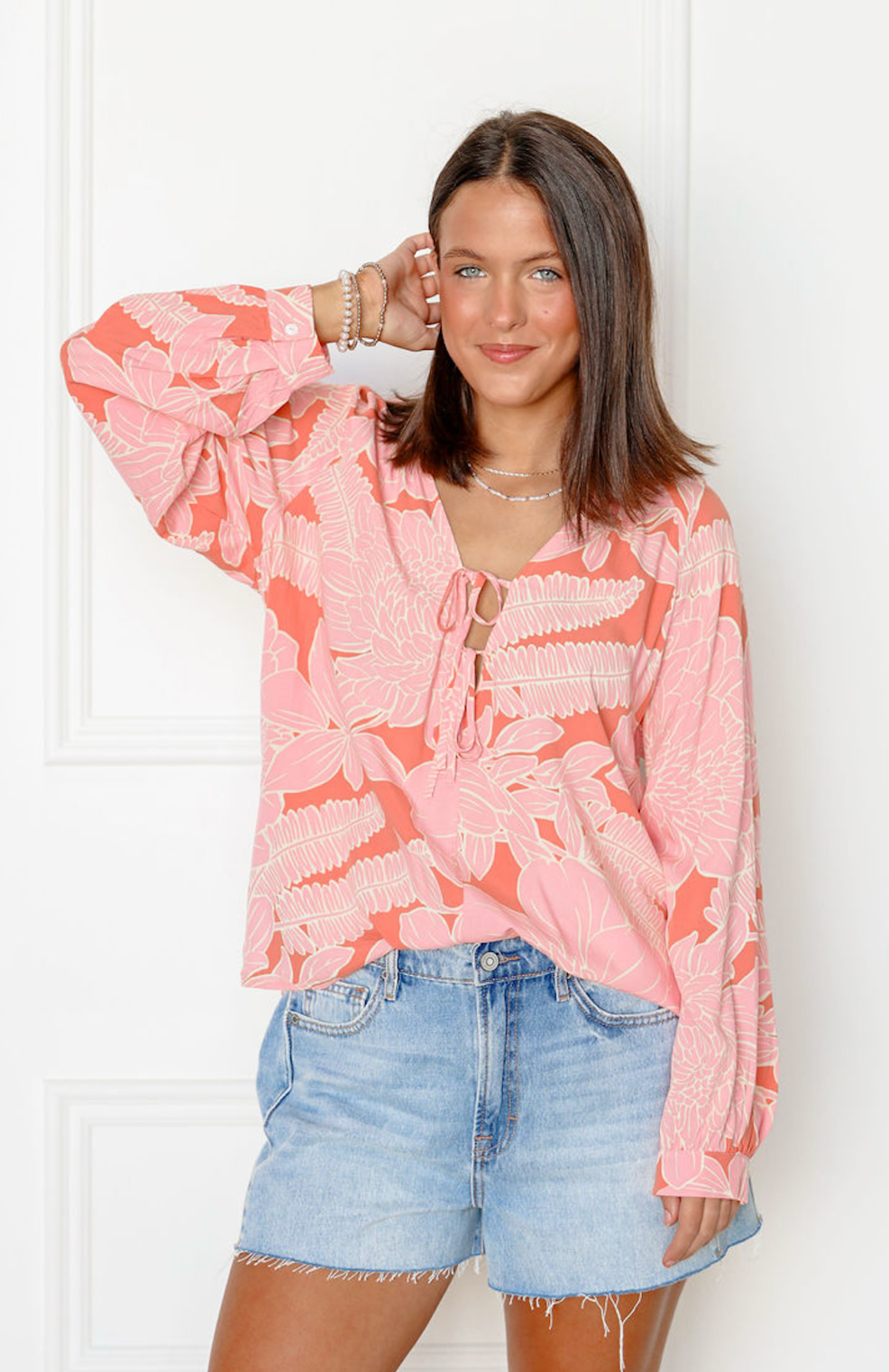 Leilani Tie Front Blouse