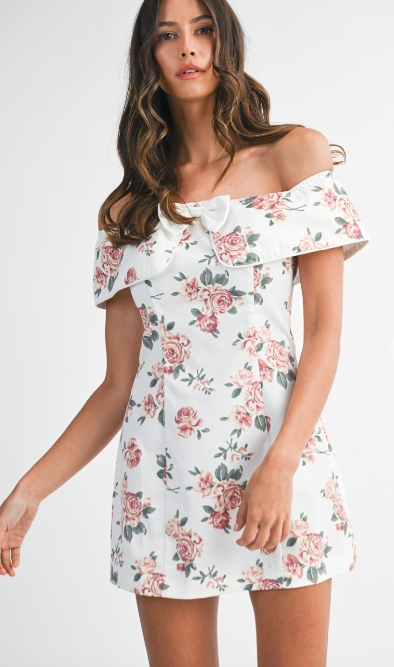 Floral Off Shoulder Mini Dress
