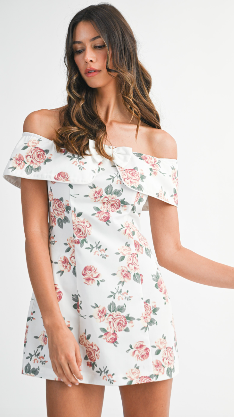 Floral Off Shoulder Mini Dress