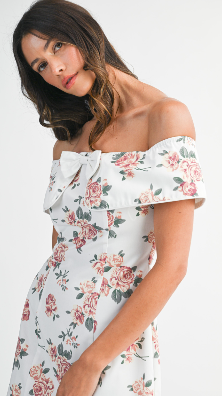 Floral Off Shoulder Mini Dress