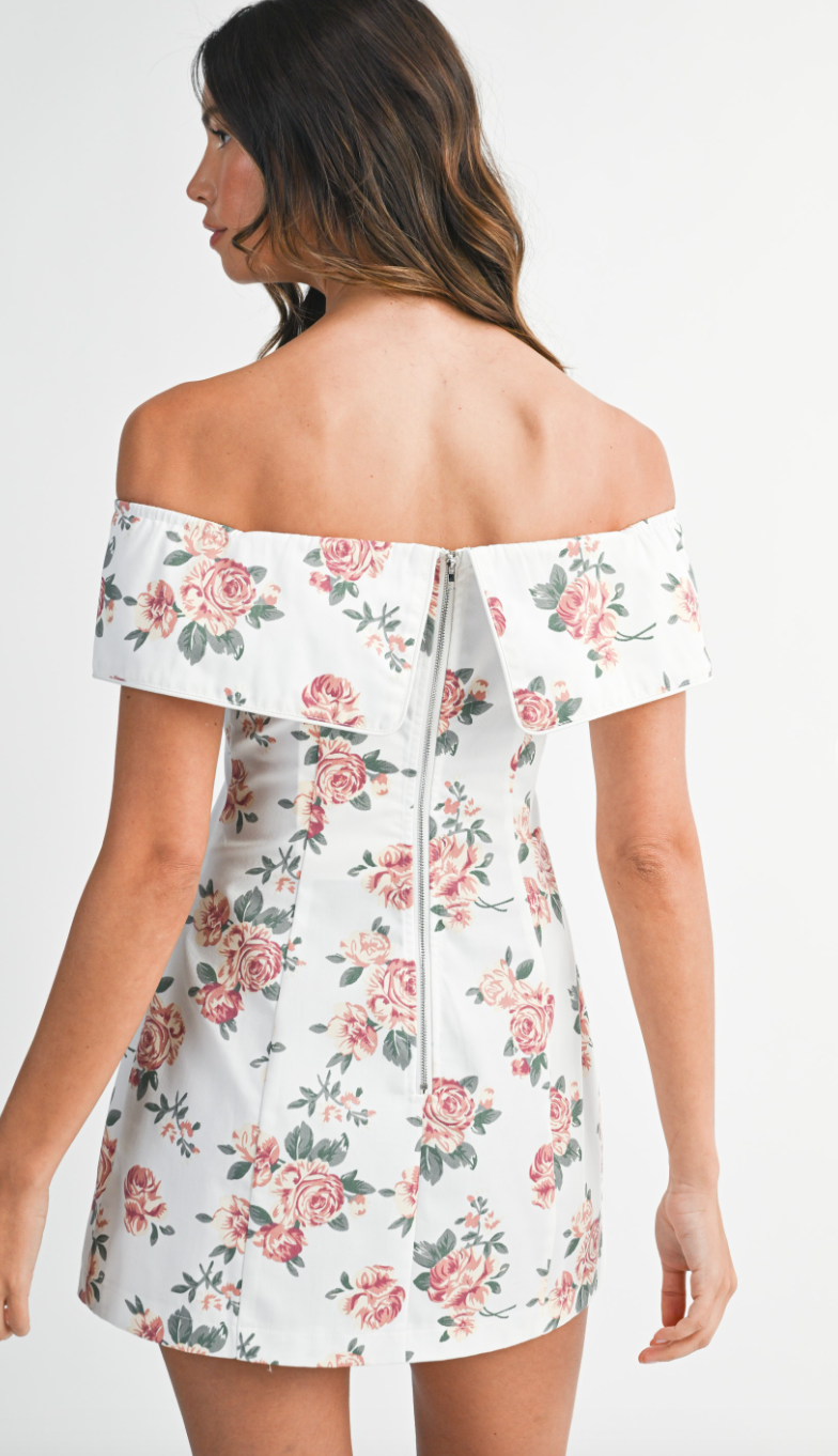 Floral Off Shoulder Mini Dress
