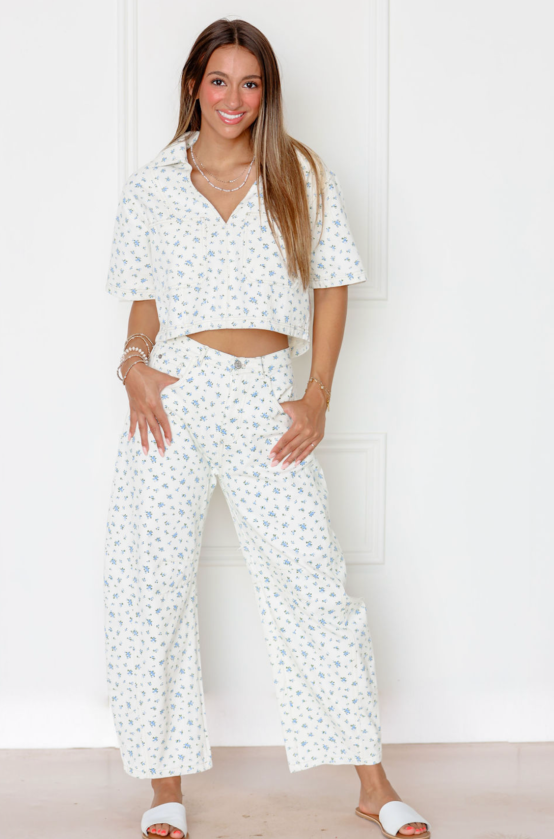 Ella Floral V-neck Top