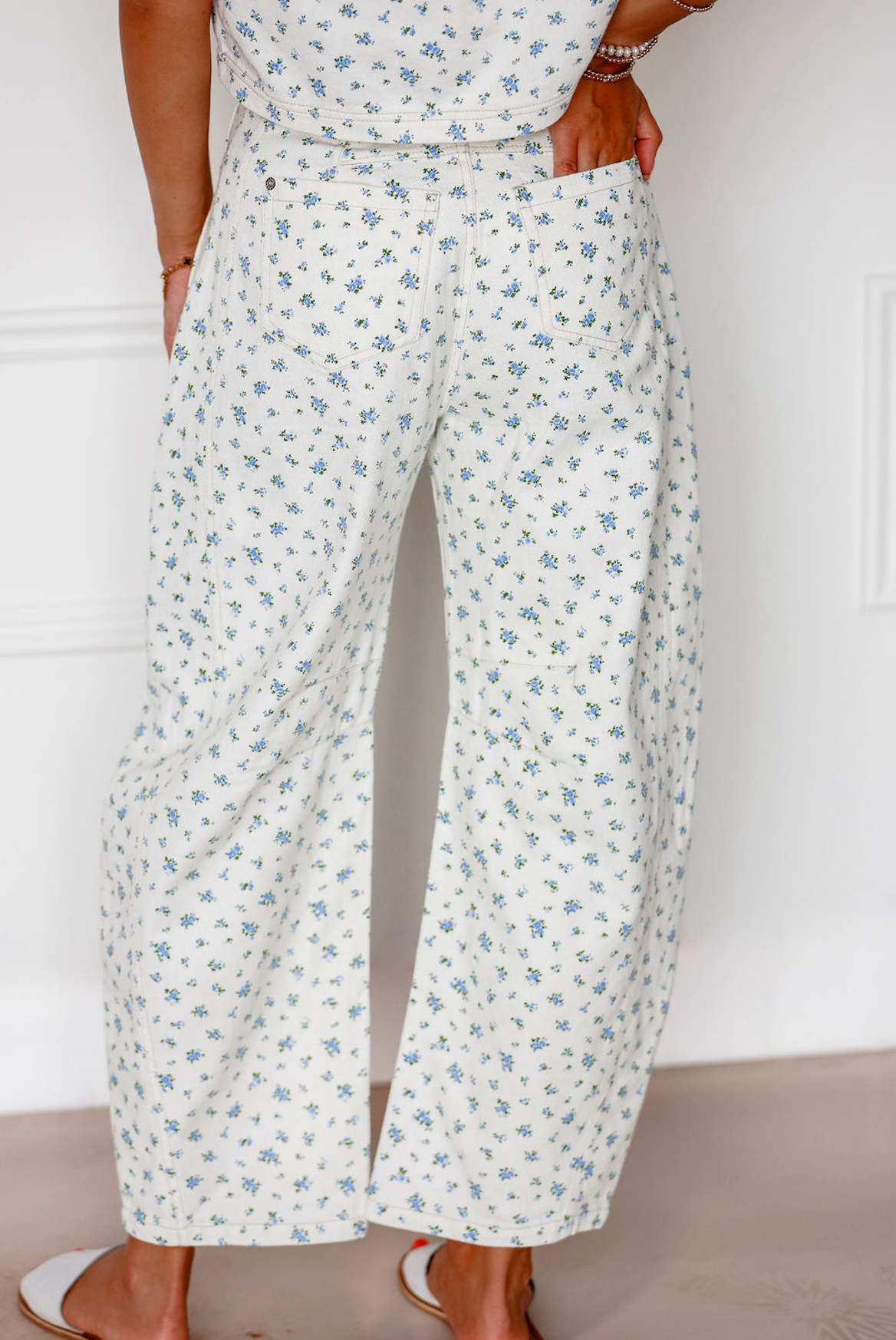 Ella Floral Barrel Jeans