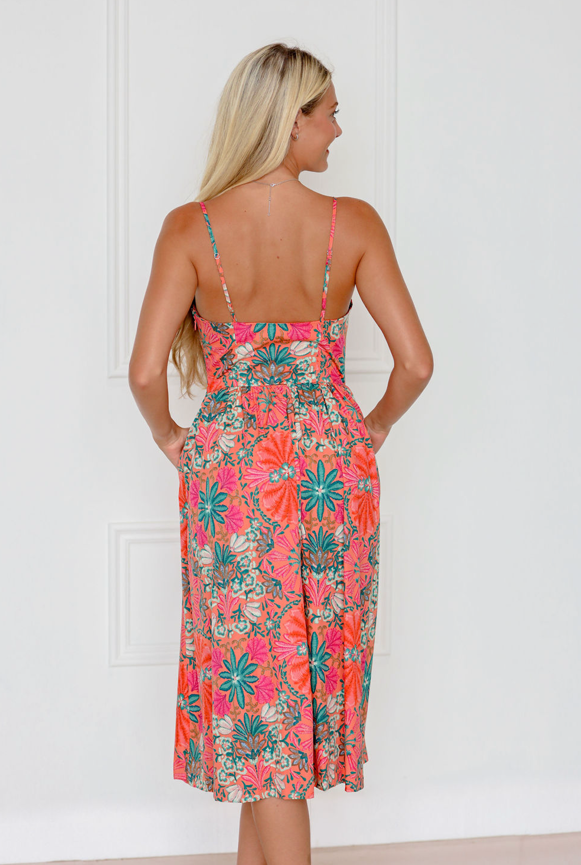 Calypso Floral Midi Sweetheart Dress