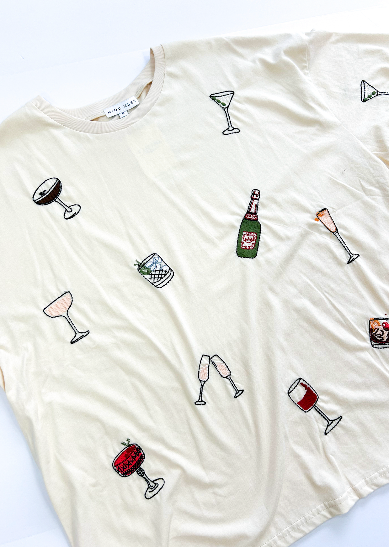 Happy Hour Embroidered T-shirt