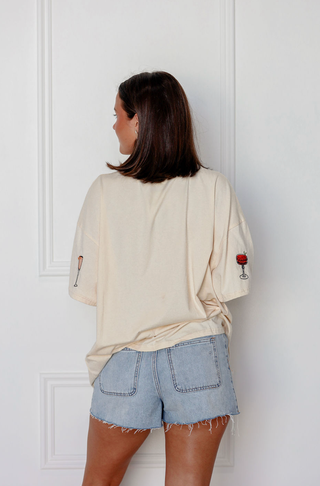 Happy Hour Embroidered T-shirt