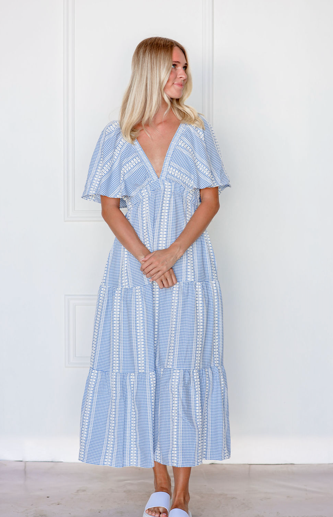 Ashlee Flutter Sleeve Midi Dress
