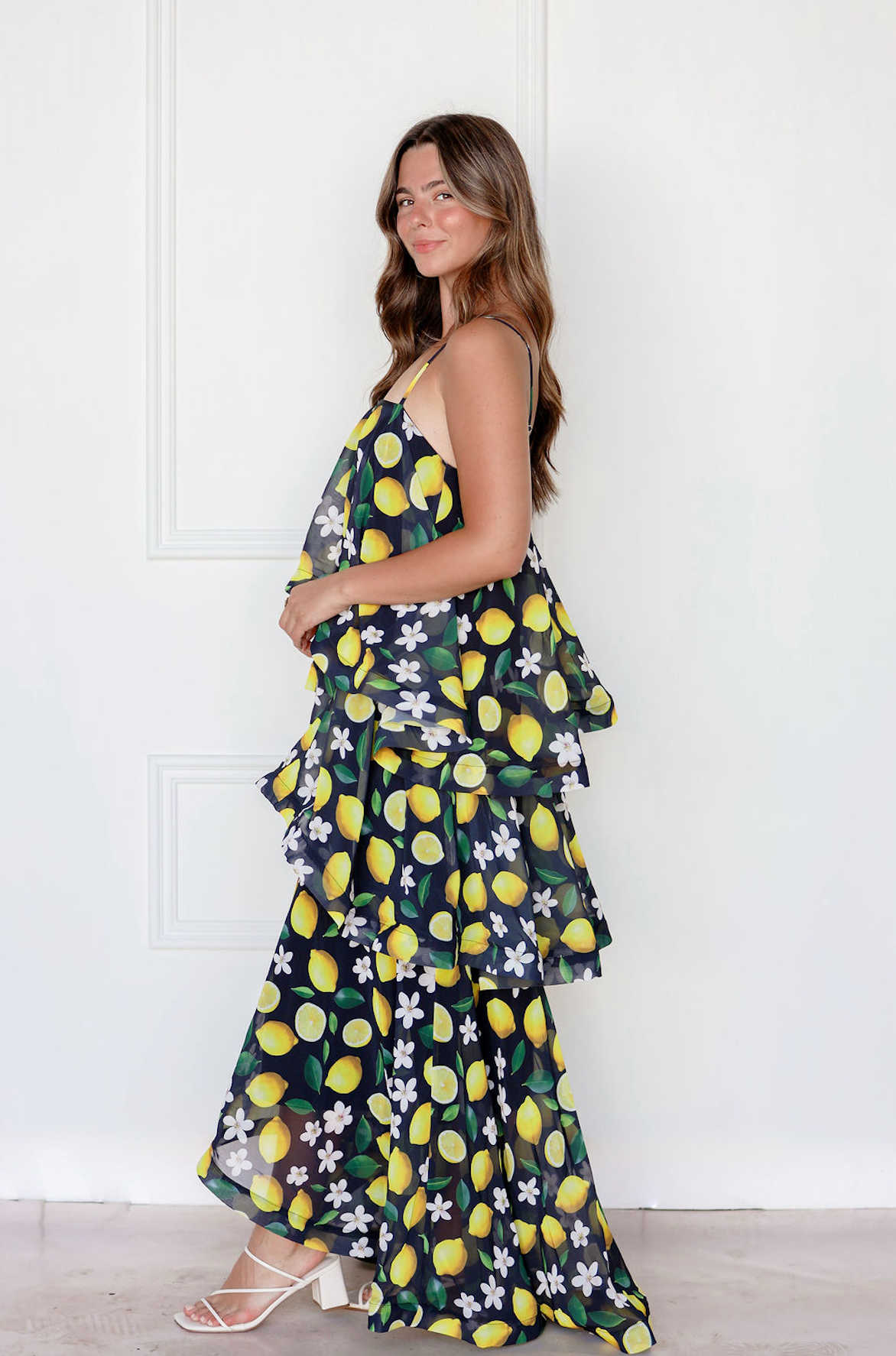 Lemon Blossom Tiered Maxi Dress