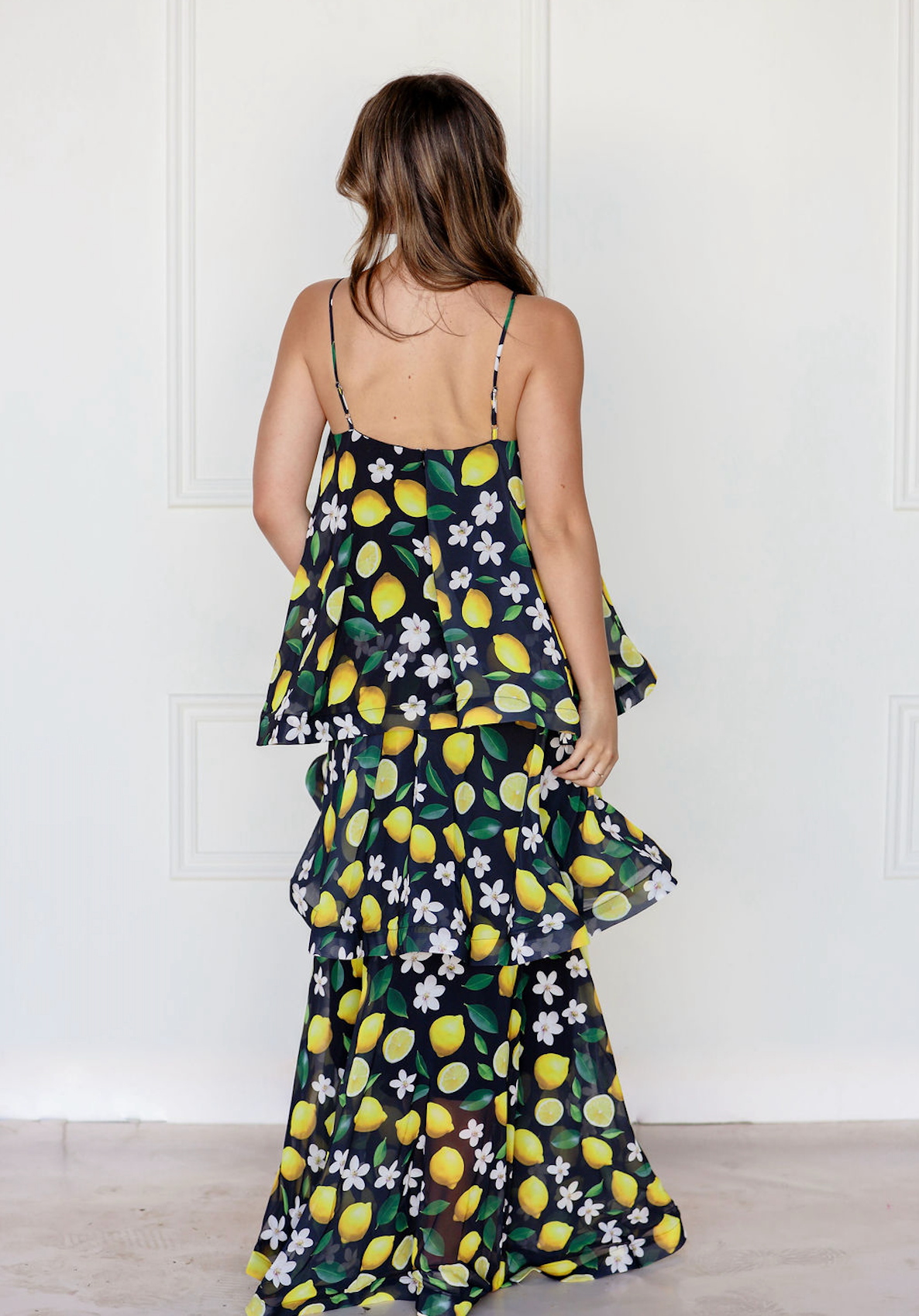 Lemon Blossom Tiered Maxi Dress