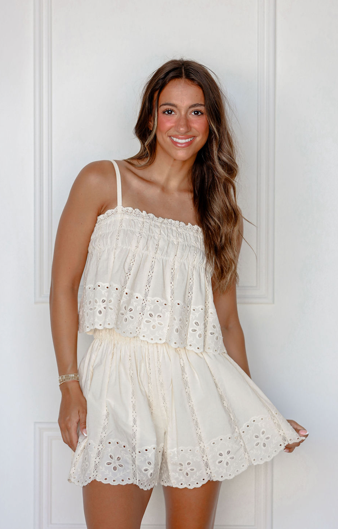 Lace Trim Cami & Shorts Set of 2