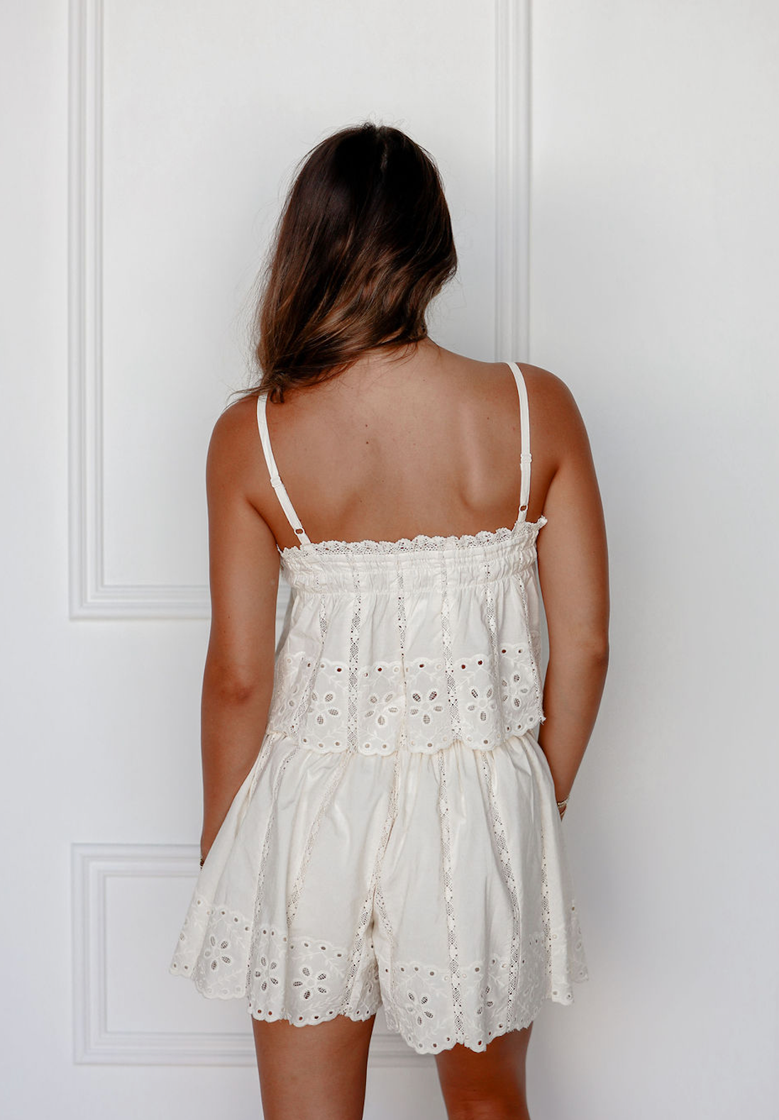 Lace Trim Cami & Shorts Set of 2