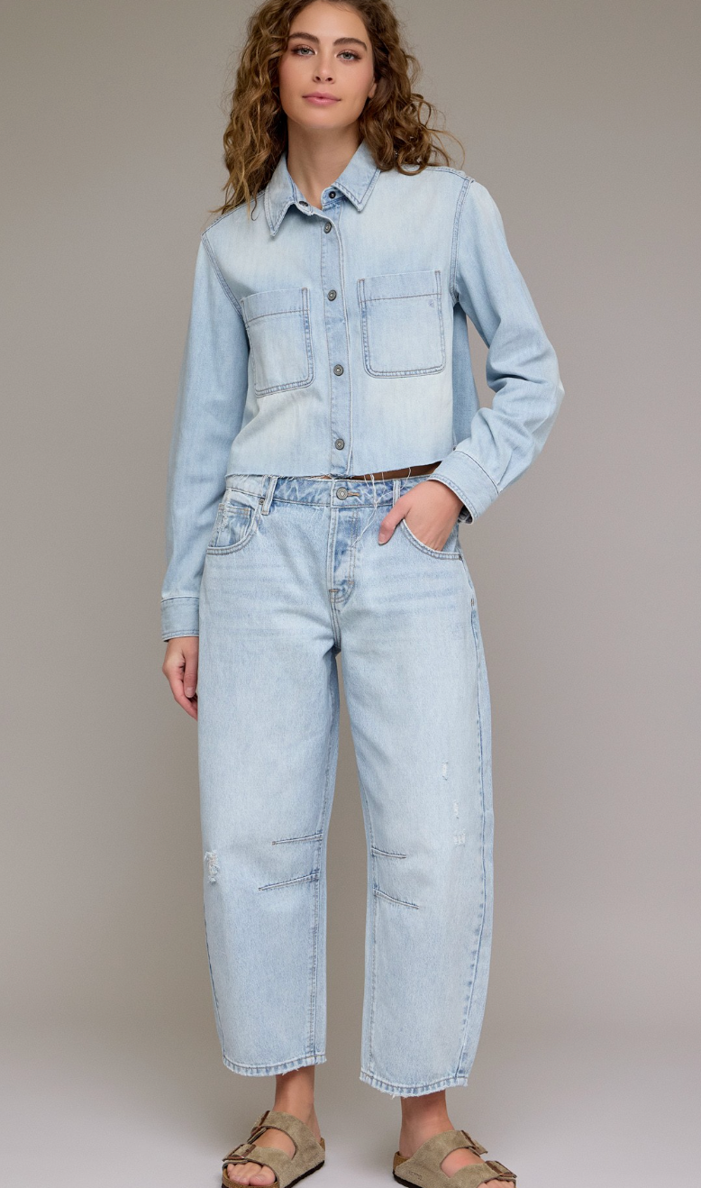 Sammie Barrel Jeans Light Wash