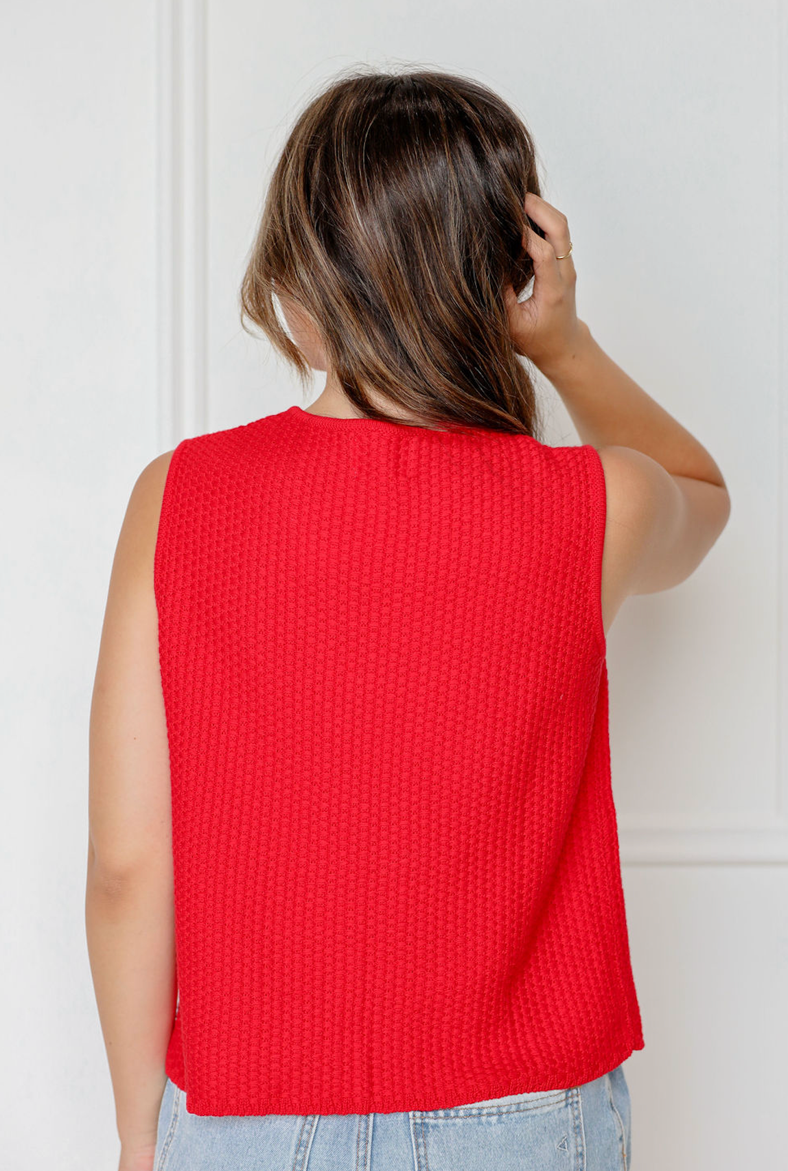 Cherry Red Ties Knit Vest