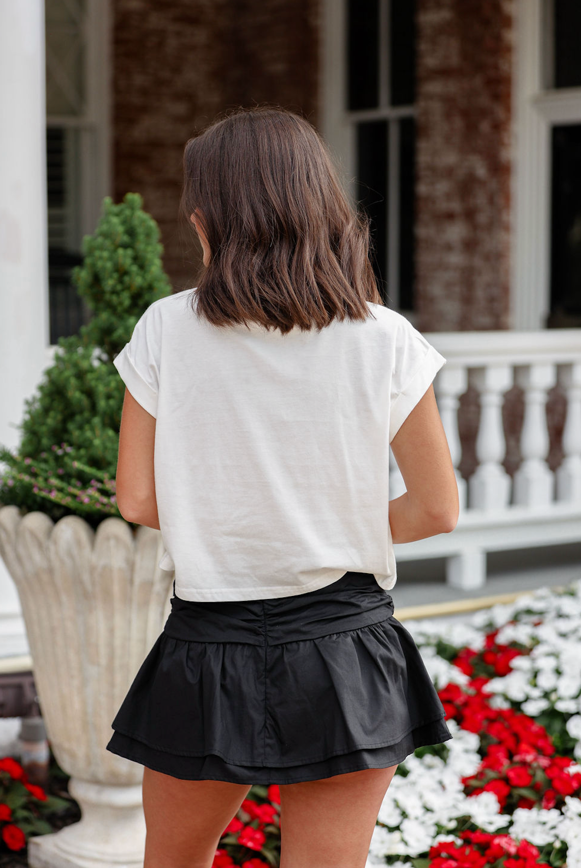 Double Bow Ties Skirt Black