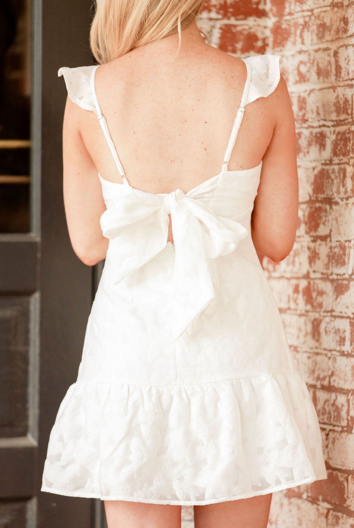 Whit Floral Ruffle Dress