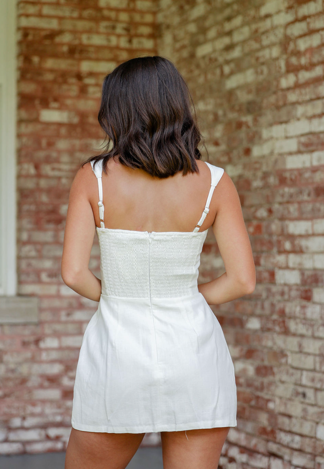 Kylie Pockets Dress White