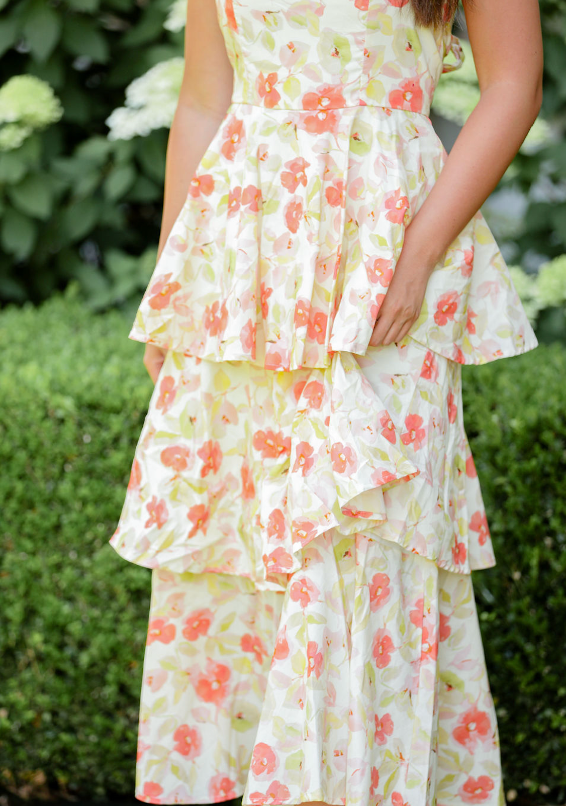 Floral Tiered Halter Midi Dress