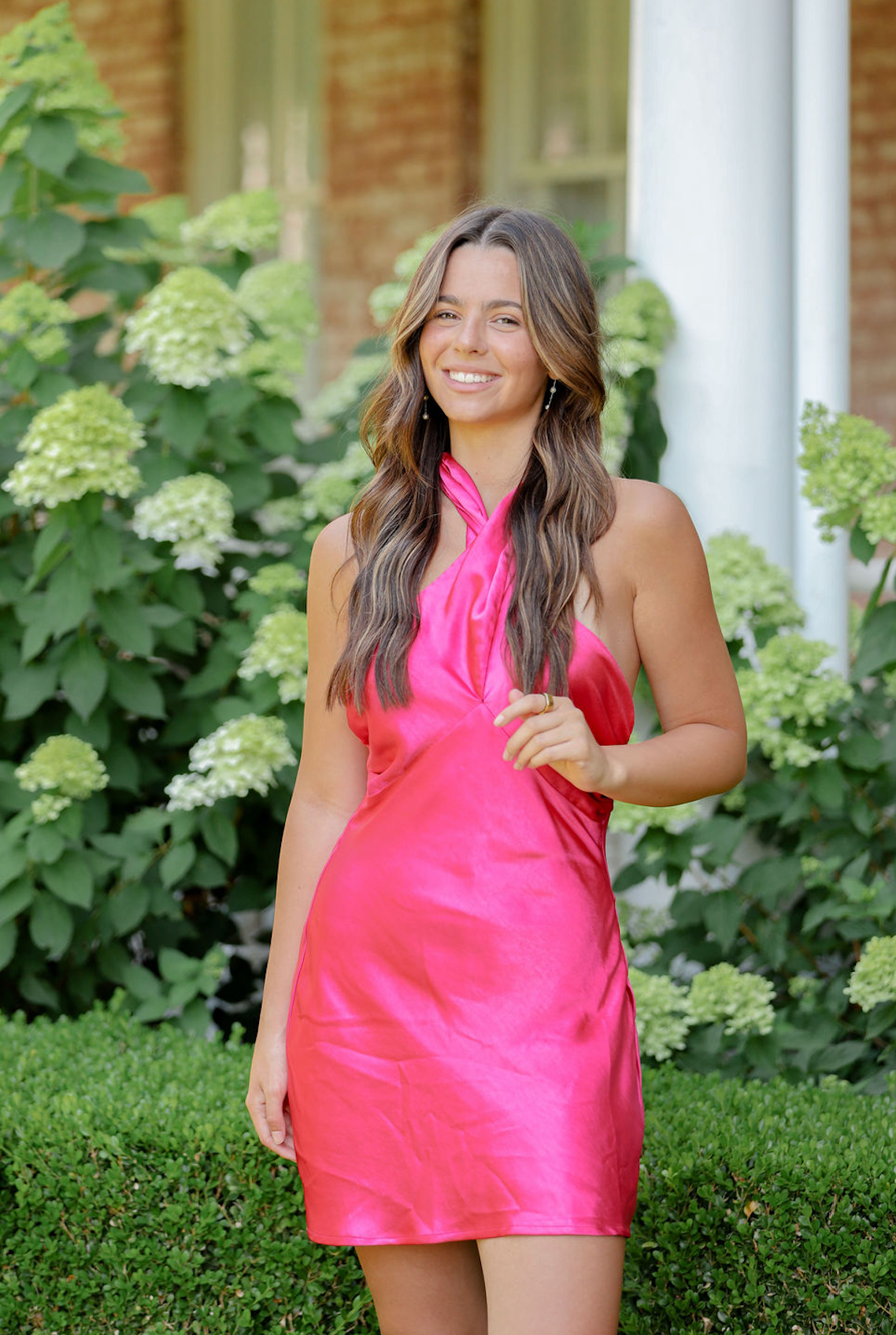Satin Criss Cross Mini Dress