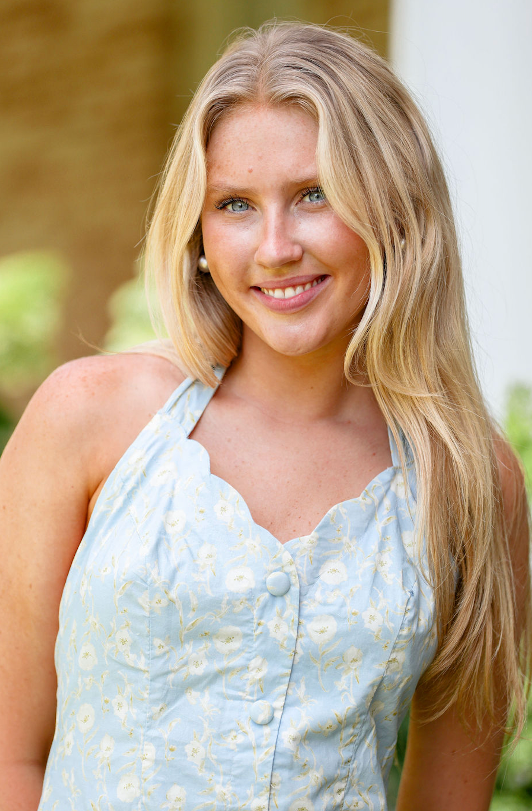 Halter Neck Floral Dress Blue