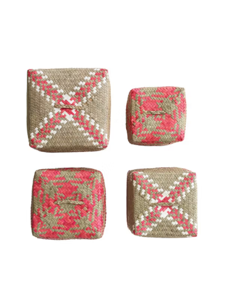 Woven Leaf Boxes - Set of 4