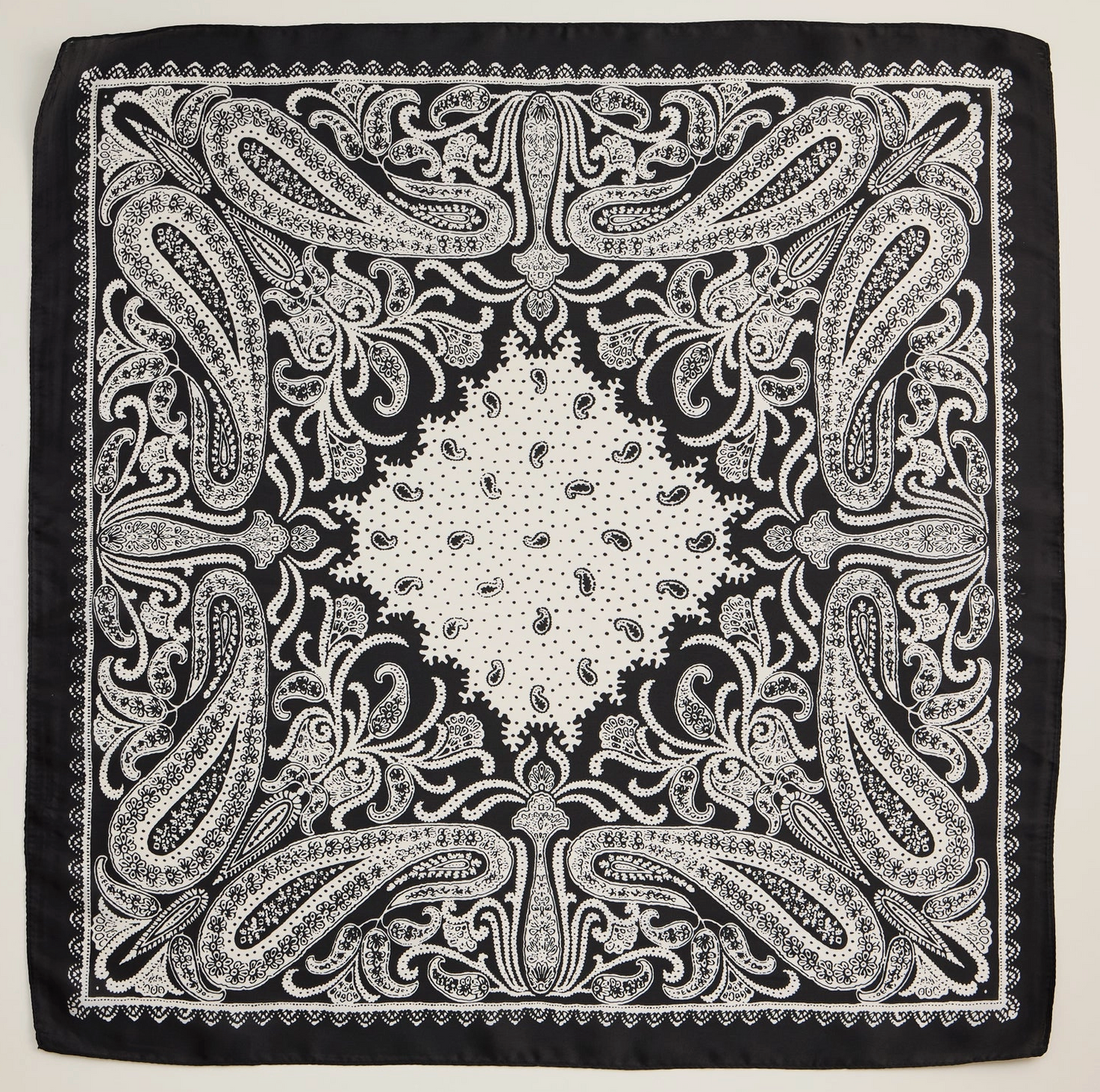 Black Paisley Print Scarf