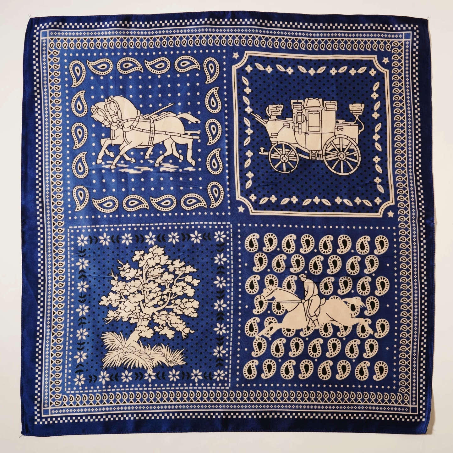 Navy Vintage Paisley Scarf
