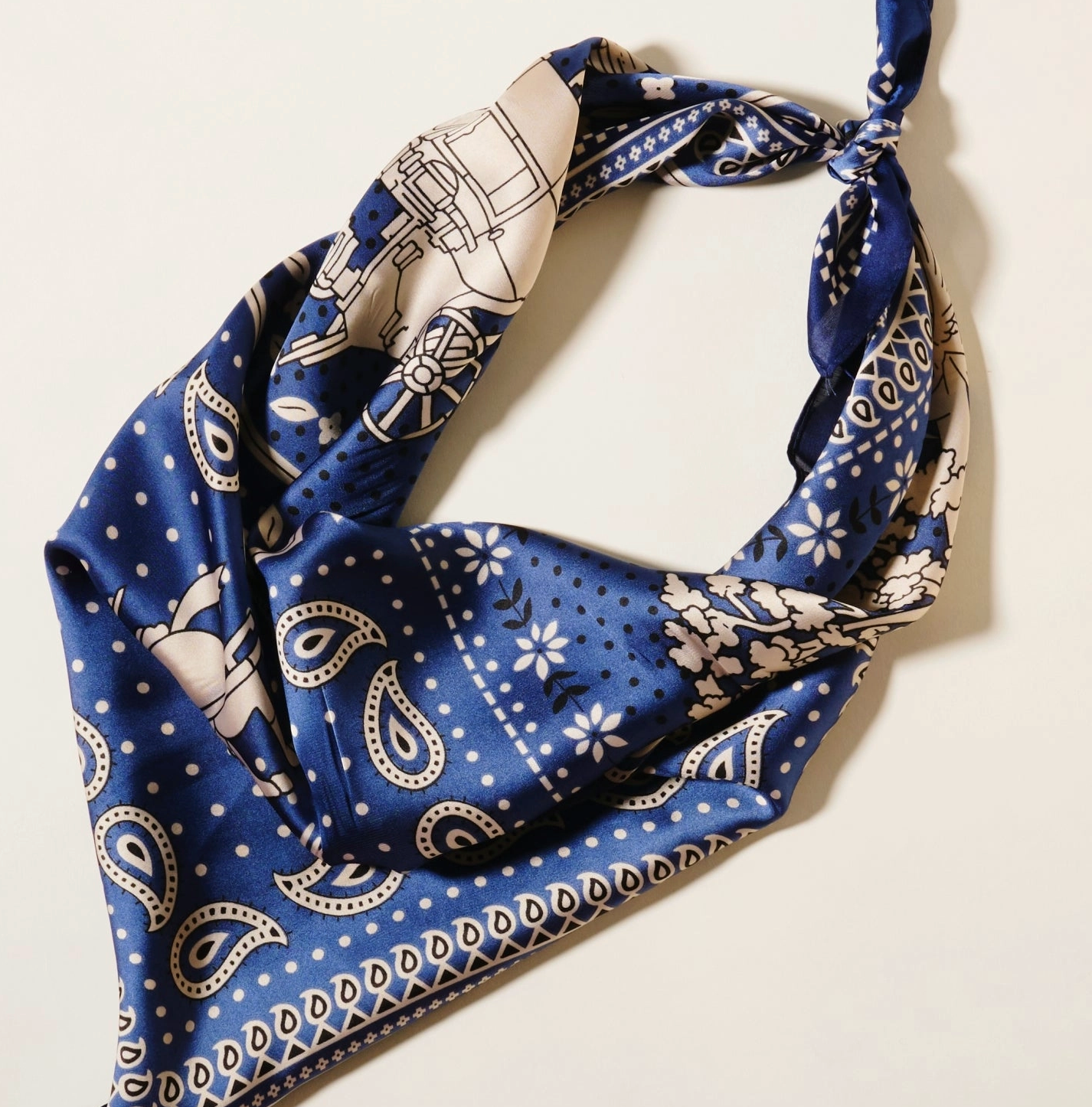 Navy Vintage Paisley Scarf