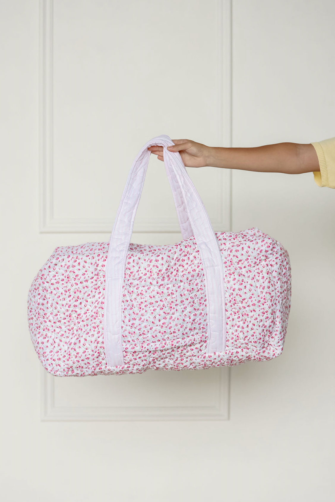 Tricia Pink Floral Quilted Duffle Bag