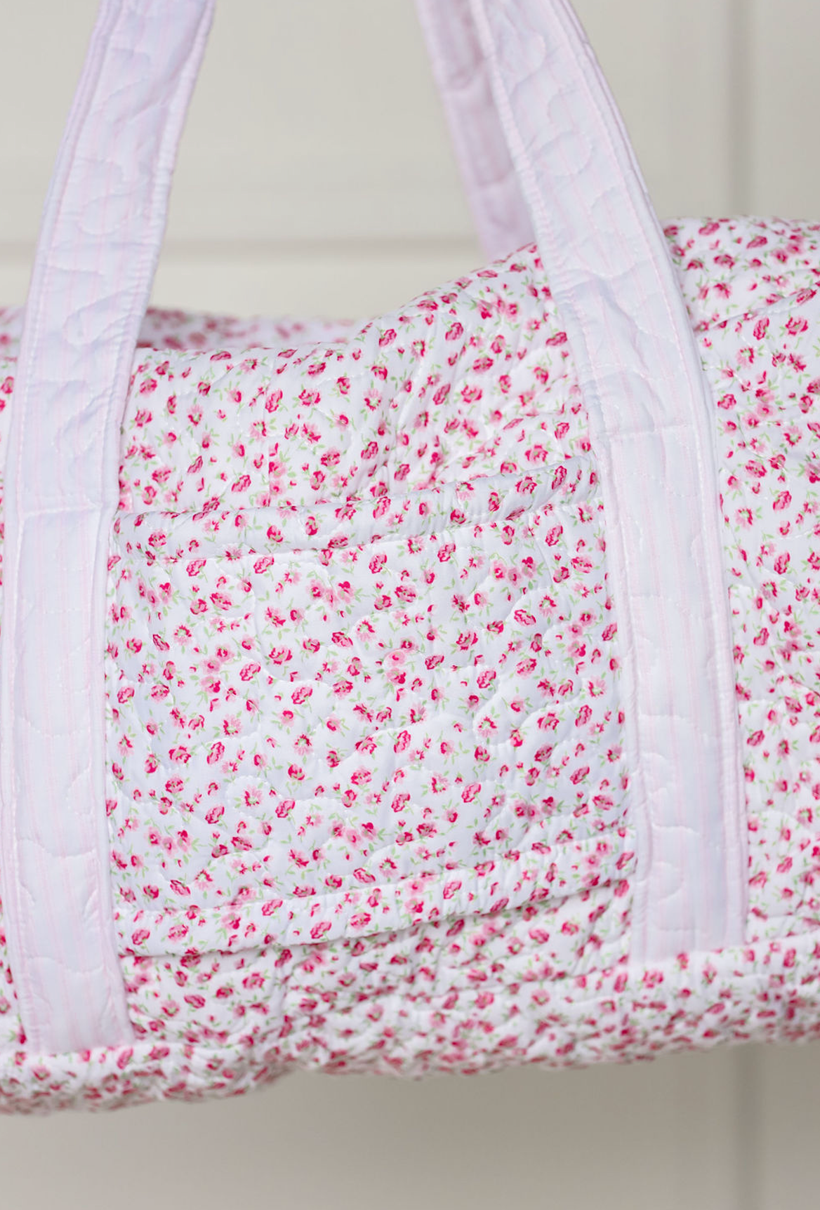 Tricia Pink Floral Quilted Duffle Bag