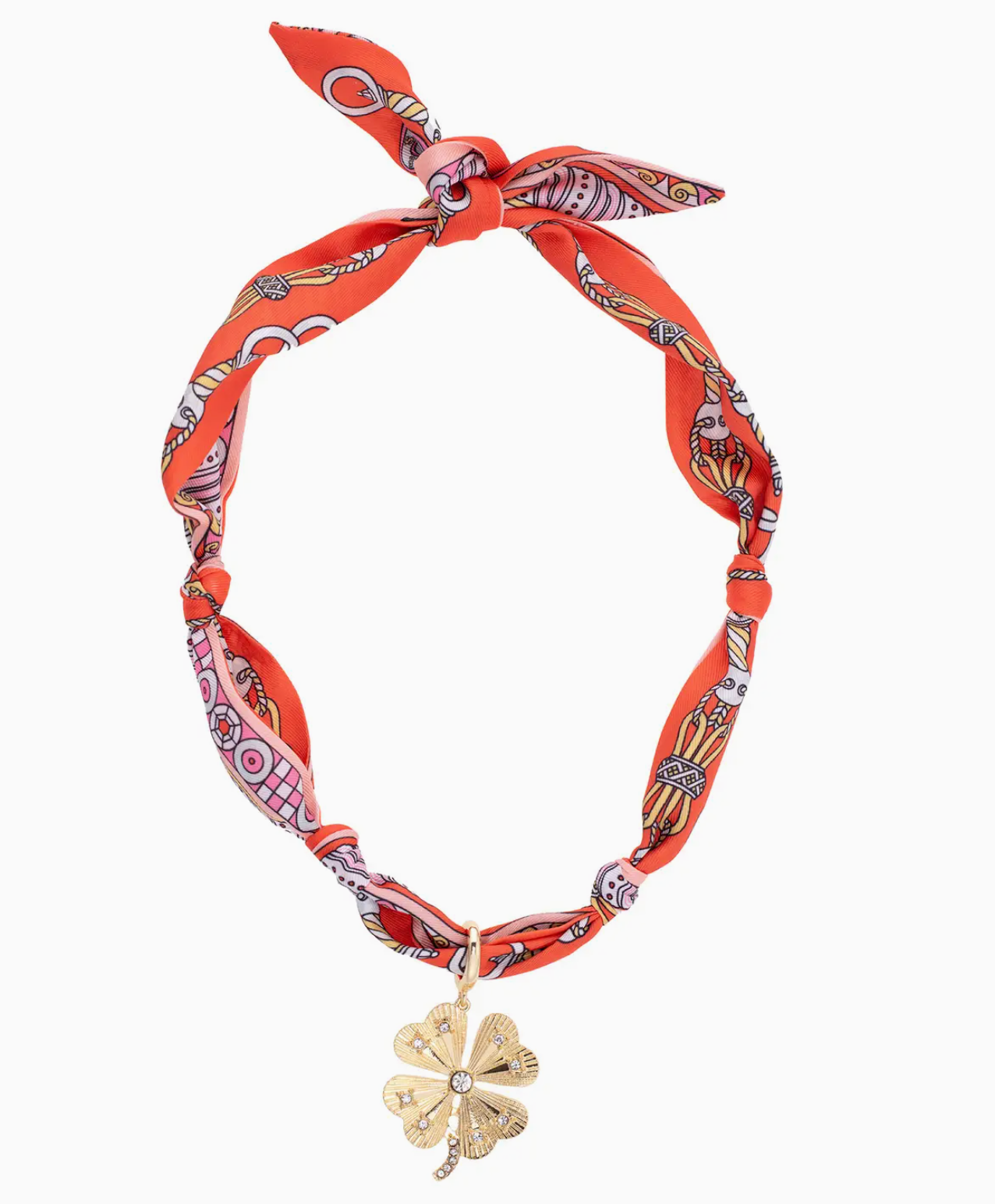 Briar Pave Clover Scarf Necklace