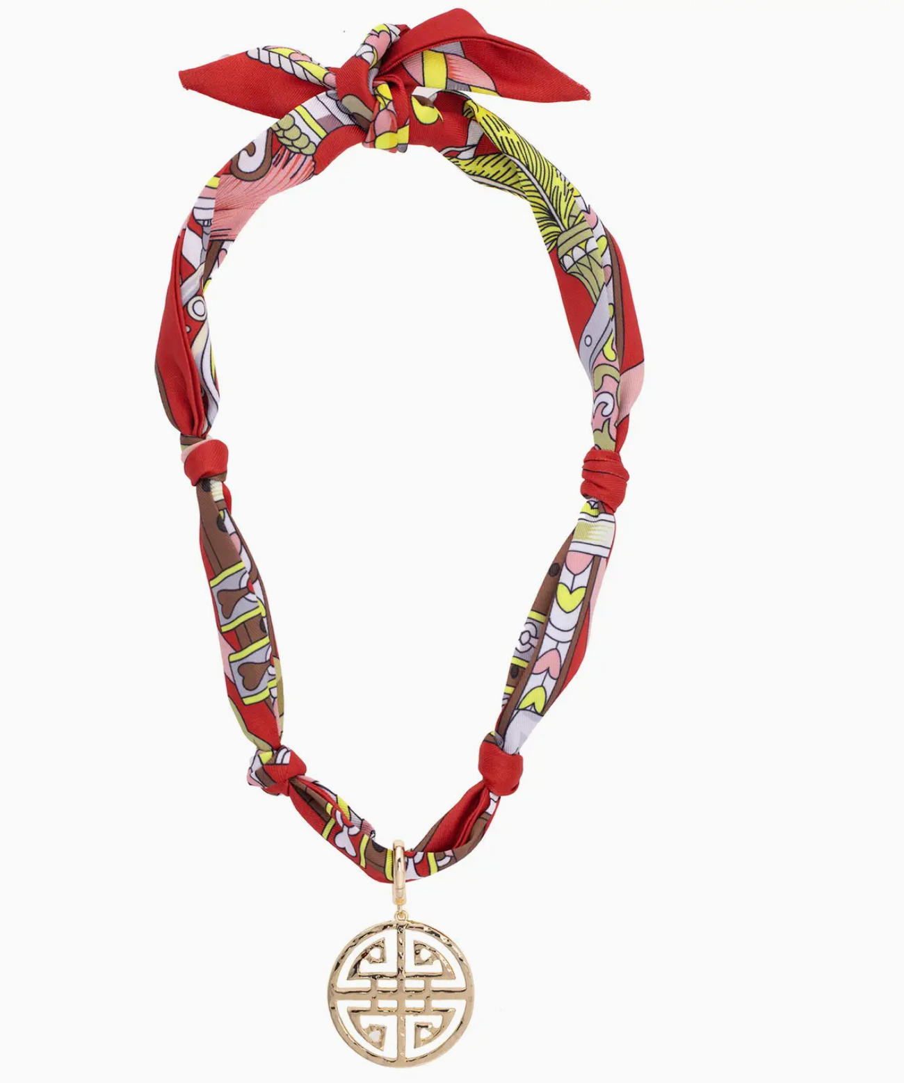 Cora Greek Keys Scarf Necklace