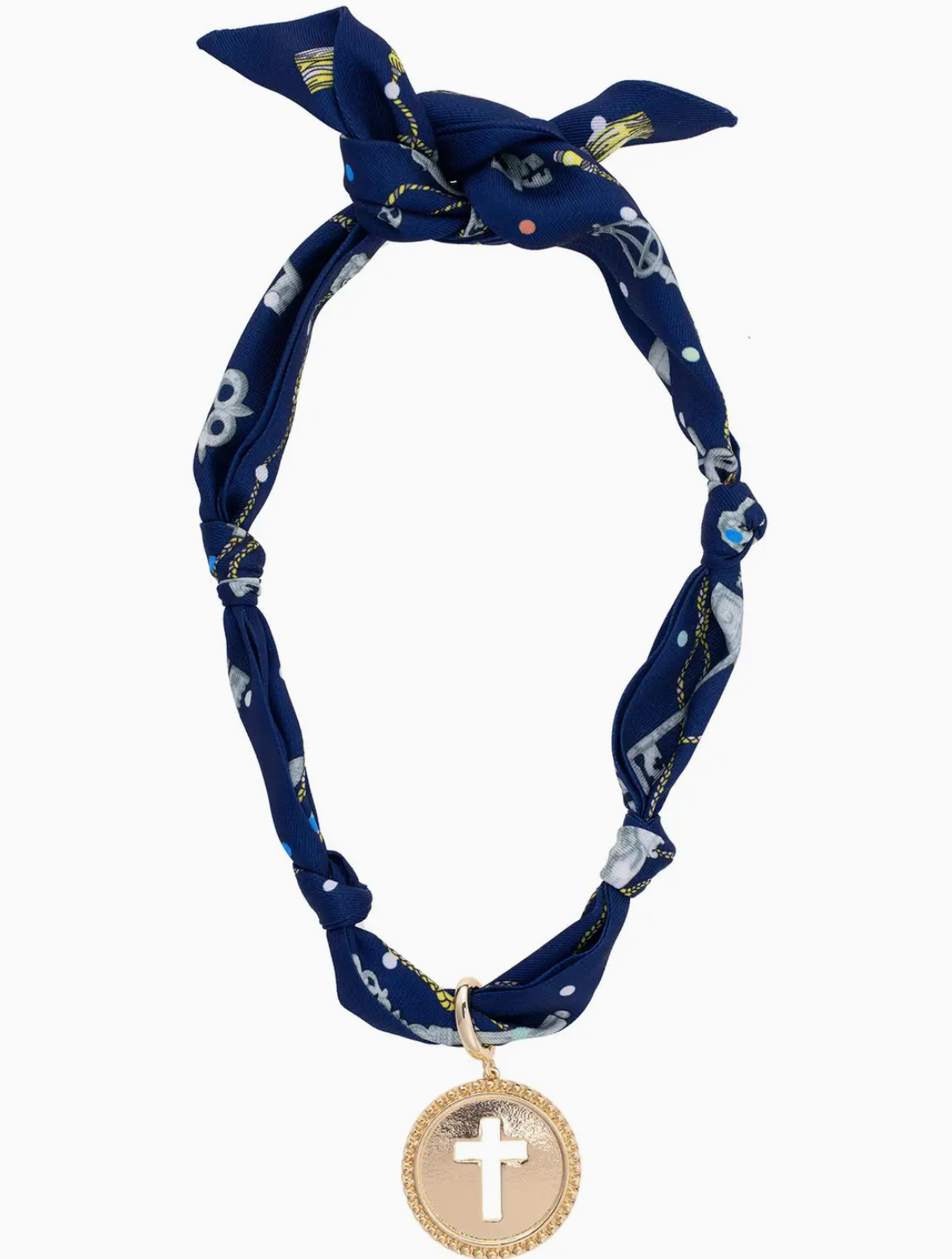 Elodie Cross Coin Scarf Necklace
