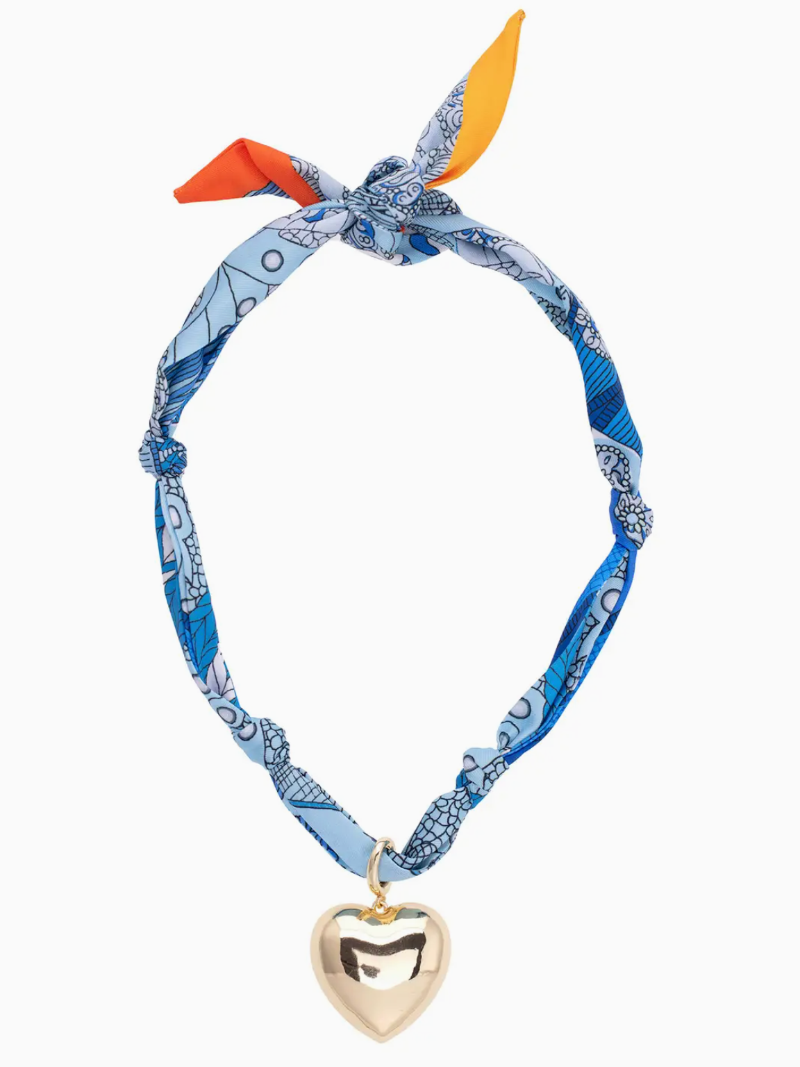 Gabby Puff Heart Scarf Necklace