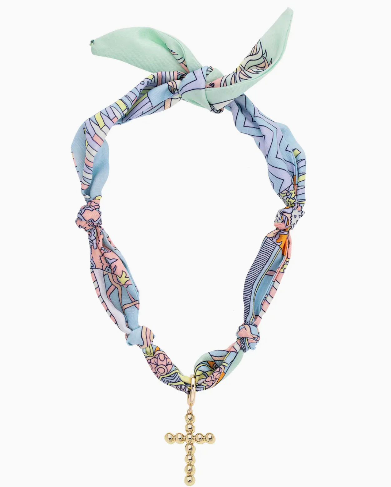 Louisa Beaded Cross Scarf Necklace