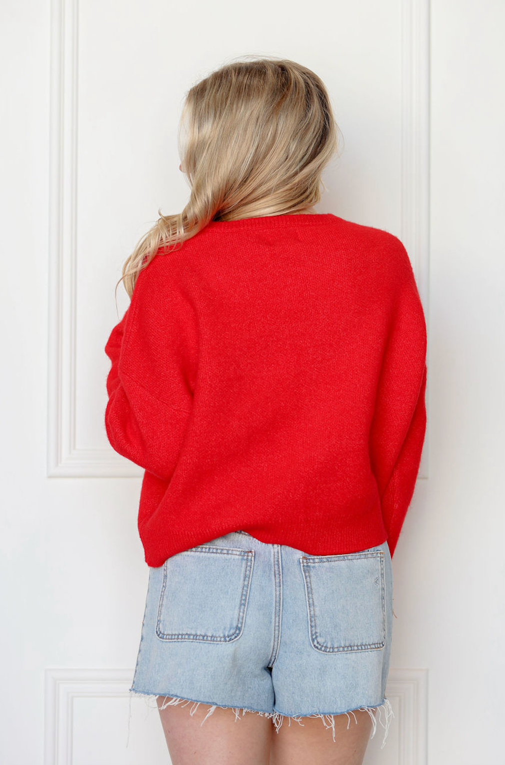 Rory Button Down Cardigan Red
